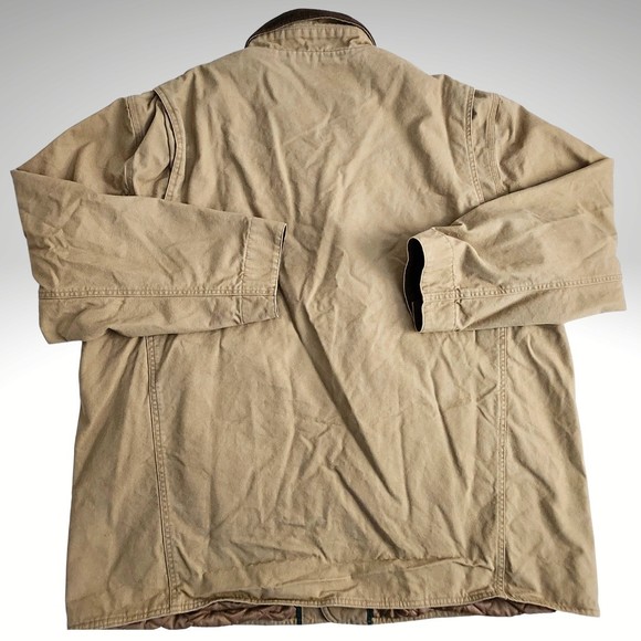 ORVIS Men’s XXL Heritage Barn Canvas Field Coat Jacket 100% Cotton Quilted Tan - Picture 2 of 8